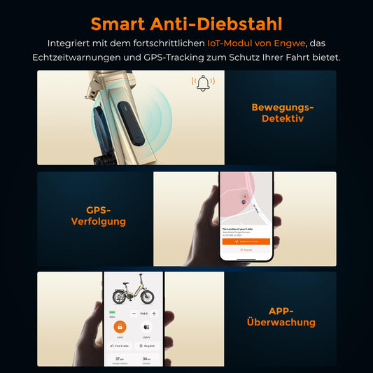 ENGWE E Bike mit APP&IoT, Ebike 48V 15Ah Akku bis 160km