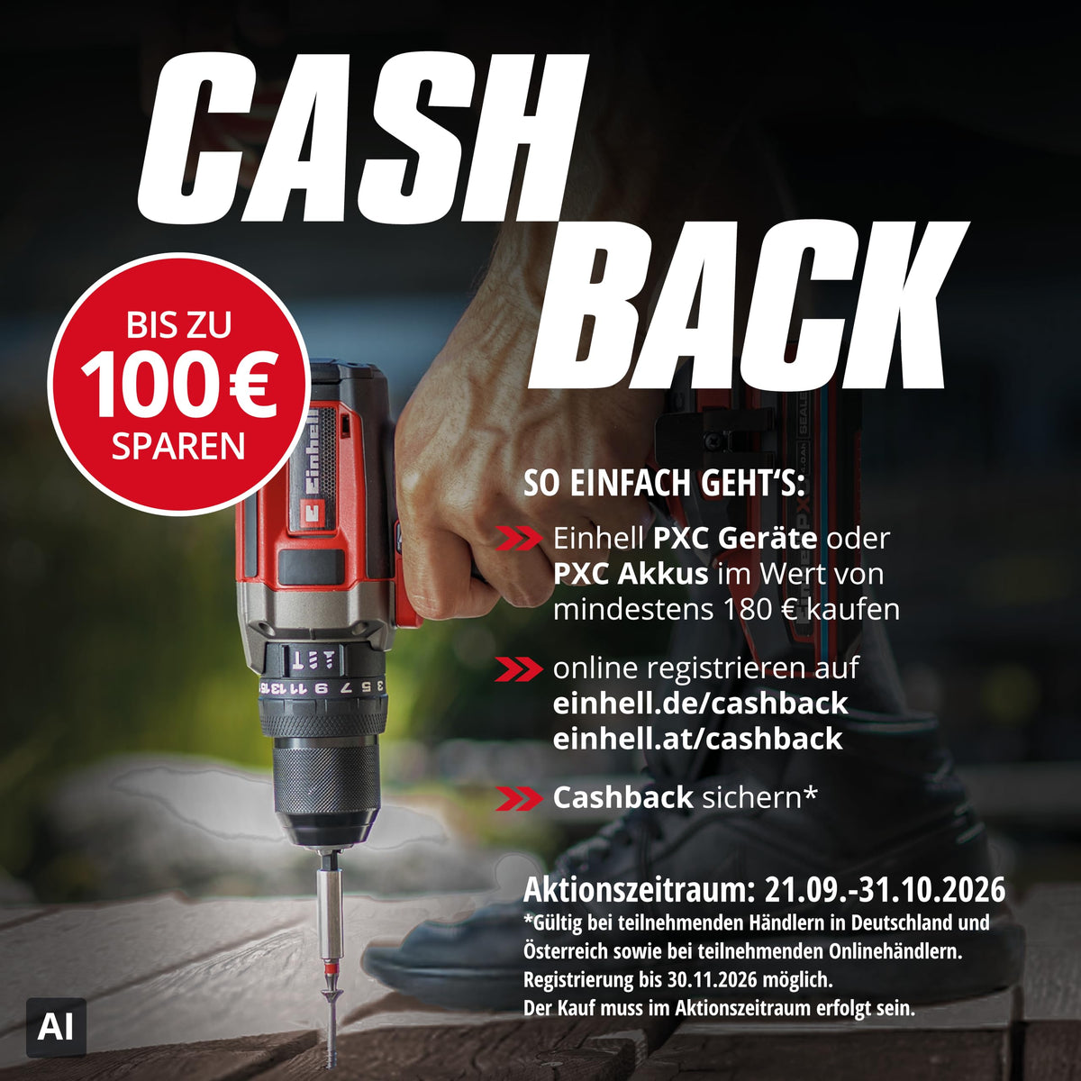 Einhell Akku-Rasenmäher GP-cm 36/52 S Li BL Kit