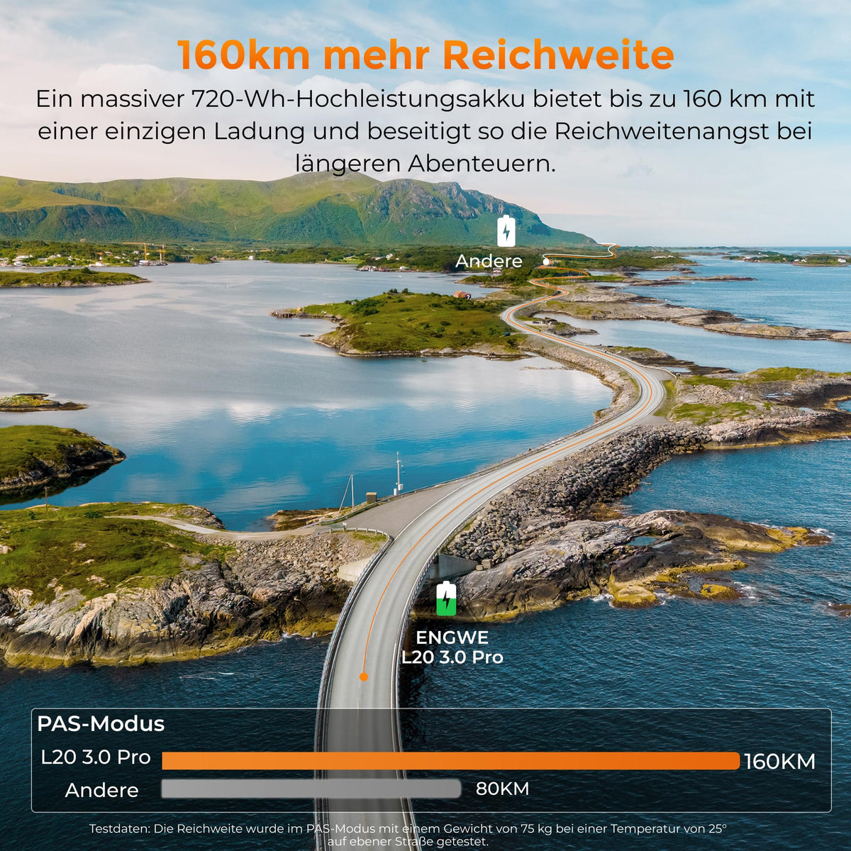 ENGWE E Bike mit APP&IoT, Ebike 48V 15Ah Akku bis 160km