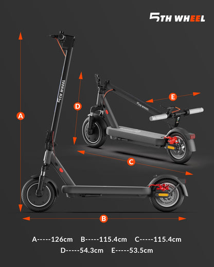 E Scooter mit Straßenzulassung, Vierfache Stoßdämpfung, 10 Zoll, Max 40km Reichweite 20km/h, Elektro Scooter bis 120kg, Blinker, APP-Verbindung, Duales Bremssystem E Roller für Erwachsene Faltbarer
