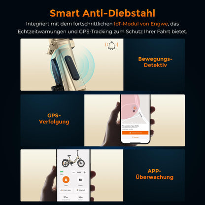 ENGWE E Bike mit APP&IoT, Ebike 48V 15Ah Akku bis 160km