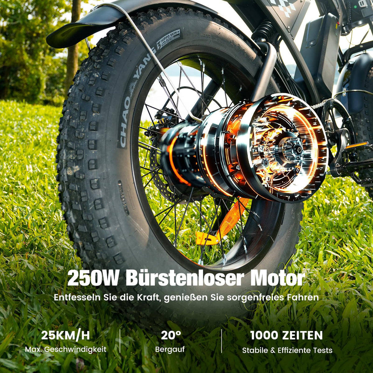 Finbike E Bike mit All-Terrain 20 * 4.0 Zoll Fetten Reifen,Elektrofahrrad mit 374.4mAh Abnehmbarem Akku,4 Fahrmodi,PAS Reichweite MAX 100KM,Elektrofahrräder für Herren Damen,E Fahrrad mit 250W Motor