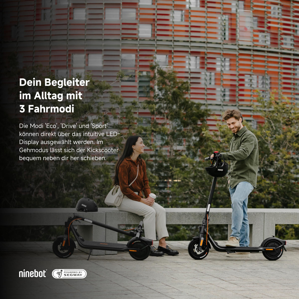 Segway-Ninebot F2 Pro D, E-Scooter mit Straßenzulassung für Erwachsene, max. 20 km/h Geschwindigkeit, 55 km Reichweite, Lange Reichweite
